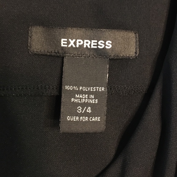 Express Black Ruched, Ruffle & Side Slit LBD - Picture 7 of 8